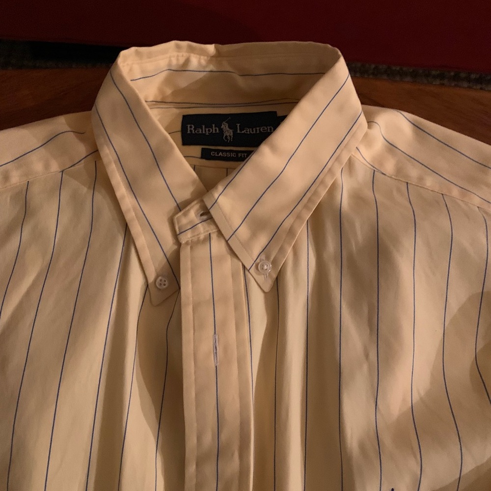 Polo - Long Sleeved Button Down - Light Yellow